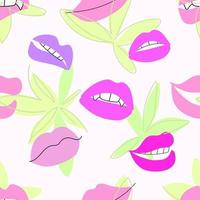 Seamless vector pattern with lips. Diversity concept.