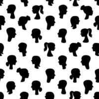 Seamless pattern with human profile. Psychology icon set. vector