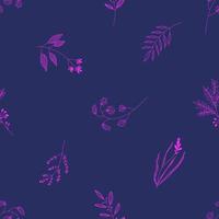 Seamless floral pattern on a dark background. vector