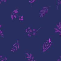 Seamless floral pattern on a dark background. vector