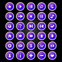 Blue buttons for games. cartoon style vector