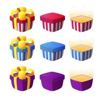 Gift box icon for game interfaces. Award vector icon. Receiving rewards in the game.