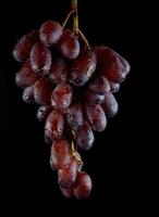 A bunch of juicy grapes on a black background. photo