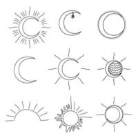 Alchemy line art set. vector