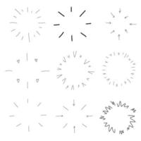 Set of highlight frames in doodle style. vector