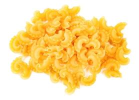 macaroni pasta close up isolated on white photo