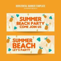 Summer Day - Beach Party Web Banner for Social Media Horizontal Poster, banner, space area and background vector