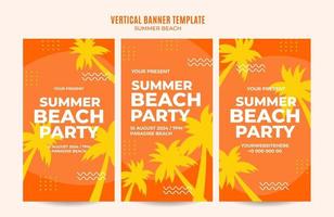 Summer Day - Beach Party Web Banner for Social Media Vertical Poster, banner, space area and background vector