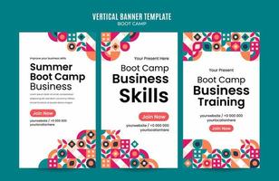 Modern Geometry - Bootcamp Web Banner for Social Media Vertical Poster, banner, space area and background vector