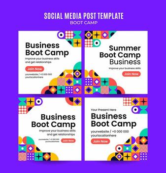 Modern Geometry - Bootcamp Web Banner for Social Media Square Poster, banner, space area and background vector