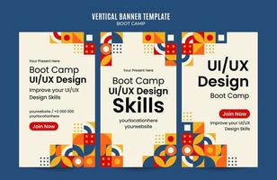 Modern Geometry - Bootcamp Web Banner for Social Media Vertical Poster, banner, space area and background vector