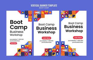 Modern Geometry - Bootcamp Web Banner for Social Media Vertical Poster, banner, space area and background vector