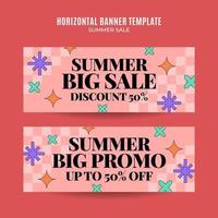 Summer Sale Web Banner for Social Media Horizontal Poster, banner, space area and background vector