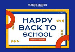 Back to School Web Banner for Social Media Poster, banner, space area and background vector