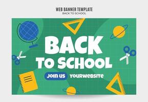 Back to School Web Banner for Social Media Poster, banner, space area and background vector