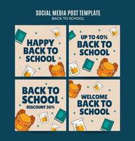 Back to School Web Banner for Social Media Square Poster, banner, space area and background vector