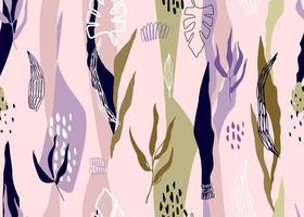 Modern line art set with colorful trendy seamless pattern geometric for web background design vector