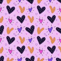 Seamless pattern with hearts in vintage colors for wrapping paper.