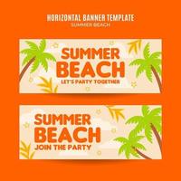 Summer Day - Beach Party Web Banner for Social Media Horizontal Poster, banner, space area and background vector