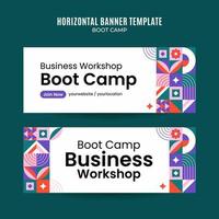 Modern Geometry - Bootcamp Web Banner for Social Media Horizontal Poster, banner, space area and background vector