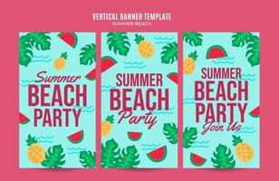 Summer Day - Beach Party Web Banner for Social Media Vertical Poster, banner, space area and background vector