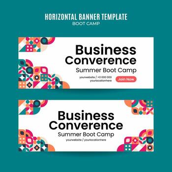 Modern Geometry - Bootcamp Web Banner for Social Media Horizontal Poster, banner, space area and background vector