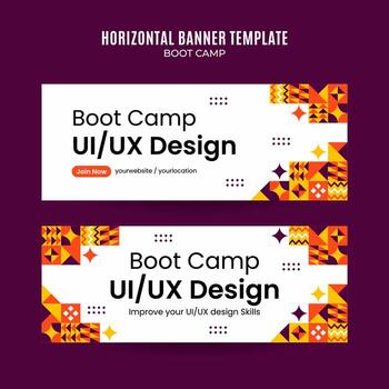 Modern Geometry - Bootcamp Web Banner for Social Media Horizontal Poster, banner, space area and background vector