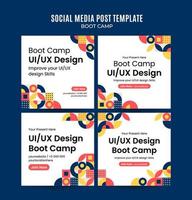 Modern Geometry - Bootcamp Web Banner for Social Media Square Poster, banner, space area and background vector