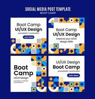 Modern Geometry - Bootcamp Web Banner for Social Media Square Poster, banner, space area and background vector