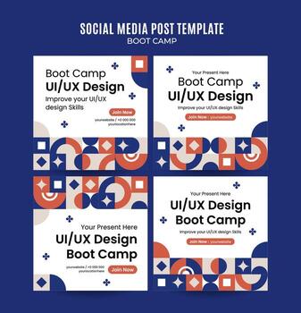Modern Geometry - Bootcamp Web Banner for Social Media Square Poster, banner, space area and background vector