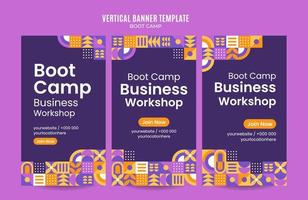 Modern Geometry - Bootcamp Web Banner for Social Media Vertical Poster, banner, space area and background vector