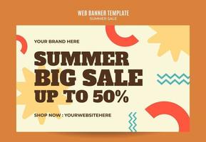 Summer Sale Web Banner for Social Media Poster, banner, space area and background vector