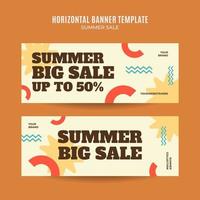 Summer Sale Web Banner for Social Media Horizontal Poster, banner, space area and background vector