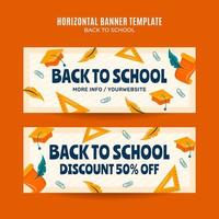 Back to School Web Banner for Social Media Horizontal Poster, banner, space area and background vector