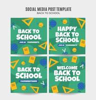 Back to School Web Banner for Social Media Square Poster, banner, space area and background vector