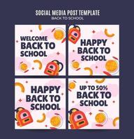 Back to School Web Banner for Social Media Square Poster, banner, space area and background vector