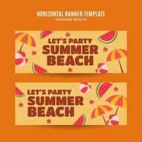 Summer Day - Beach Party Web Banner for Social Media Horizontal Poster, banner, space area and background vector