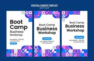 Modern Geometry - Bootcamp Web Banner for Social Media Vertical Poster, banner, space area and background vector