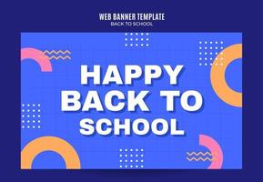 Back to School Web Banner for Social Media Poster, banner, space area and background vector