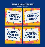 Back to School Web Banner for Social Media Square Poster, banner, space area and background vector