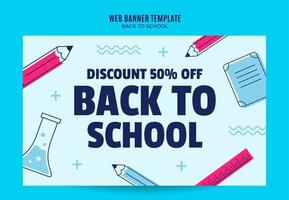 Back to School Web Banner for Social Media Poster, banner, space area and background vector