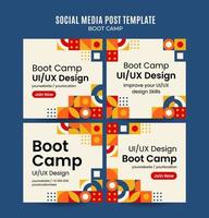 Modern Geometry - Bootcamp Web Banner for Social Media Square Poster, banner, space area and background vector