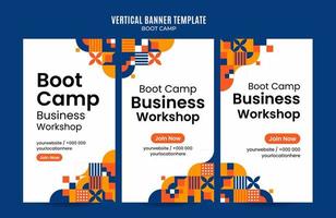 Modern Geometry - Bootcamp Web Banner for Social Media Vertical Poster, banner, space area and background vector