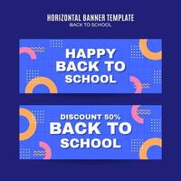 Back to School Web Banner for Social Media Horizontal Poster, banner, space area and background vector