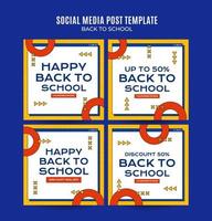 Back to School Web Banner for Social Media Square Poster, banner, space area and background vector