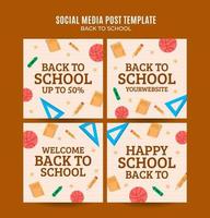 Back to School Web Banner for Social Media Square Poster, banner, space area and background vector