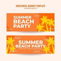 Summer Day - Beach Party Web Banner for Social Media Horizontal Poster, banner, space area and background vector