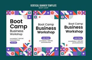 Modern Geometry - Bootcamp Web Banner for Social Media Vertical Poster, banner, space area and background vector