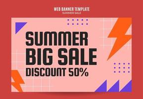 Summer Sale Web Banner for Social Media Poster, banner, space area and background vector