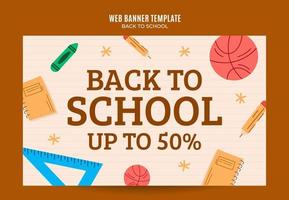 Back to School Web Banner for Social Media Poster, banner, space area and background vector